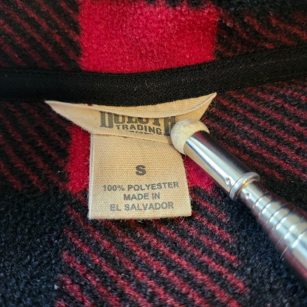 Duluth Trading Co Womens Red Black Buffalo Plaid Fleece Snap Neck Pullover Small - Picture 3 of 5